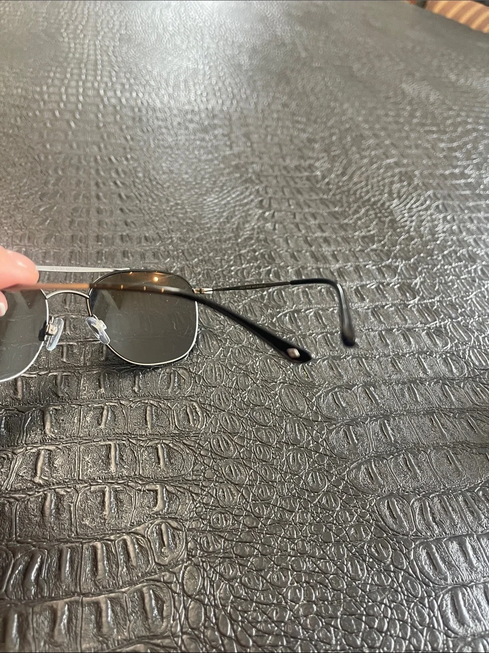 Giorgio Armani Men's Silver Frame Black Lens Aviator Sunglasses AR6058-J 3003/87